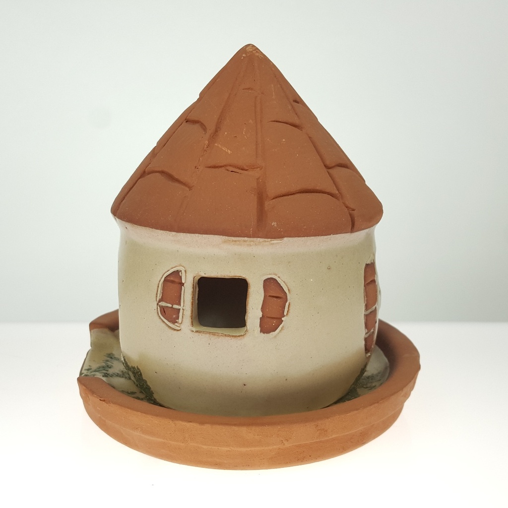 [458165941] Teelichthaus Dufthaus Lichthaus Leuchthaus Dufthäuschen Keramik H 12,7 cm Bild 4