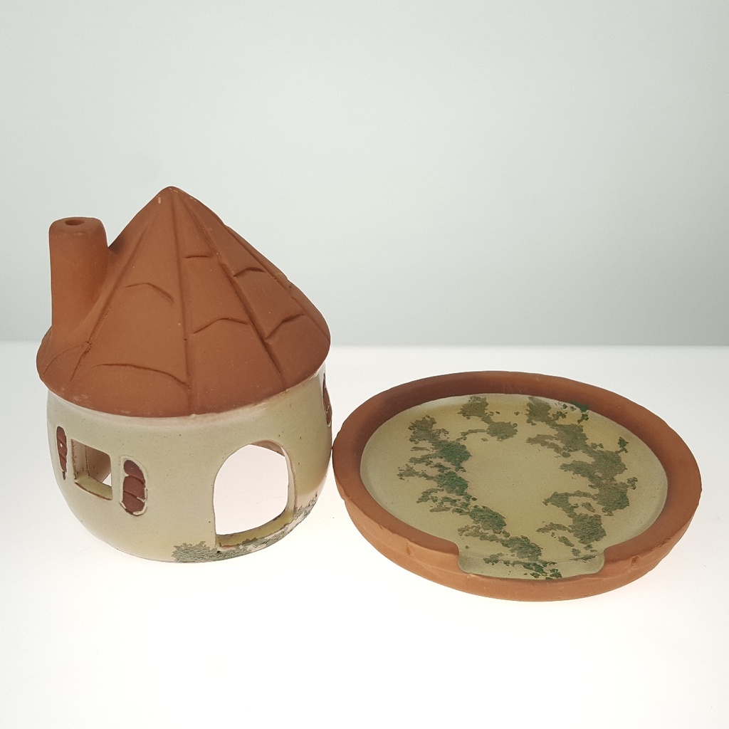 [458165941] Teelichthaus Dufthaus Lichthaus Leuchthaus Dufthäuschen Keramik H 12,7 cm Bild 5