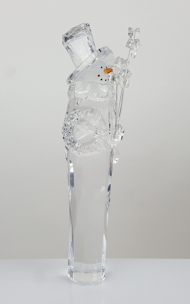 [458166018] Kunstoff Kristalleffekt Figur Schneemann mit Sternen H 25,7 cm Bild 2