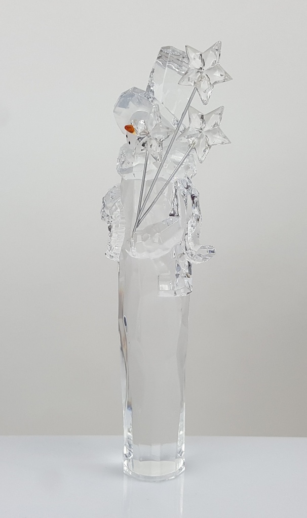 [458166018] Kunstoff Kristalleffekt Figur Schneemann mit Sternen H 25,7 cm Bild 5