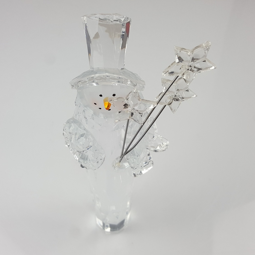 [458166018] Kunstoff Kristalleffekt Figur Schneemann mit Sternen H 25,7 cm Bild 6