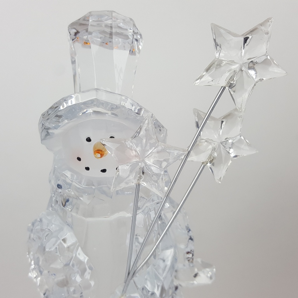 [458166018] Kunstoff Kristalleffekt Figur Schneemann mit Sternen H 25,7 cm Bild 7