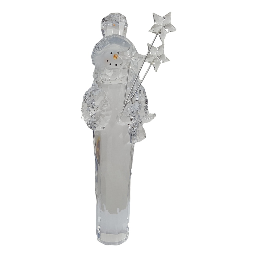 [458166018] Kunstoff Kristalleffekt Figur Schneemann mit Sternen H 25,7 cm Bild 9