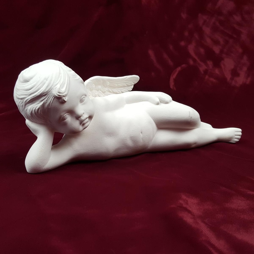 [458166029] Figur Skulptur Engel liegend Porzellan matt weiß H 9 cm Bild 2