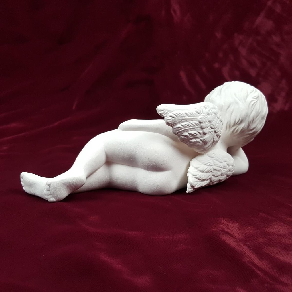 [458166029] Figur Skulptur Engel liegend Porzellan matt weiß H 9 cm Bild 4