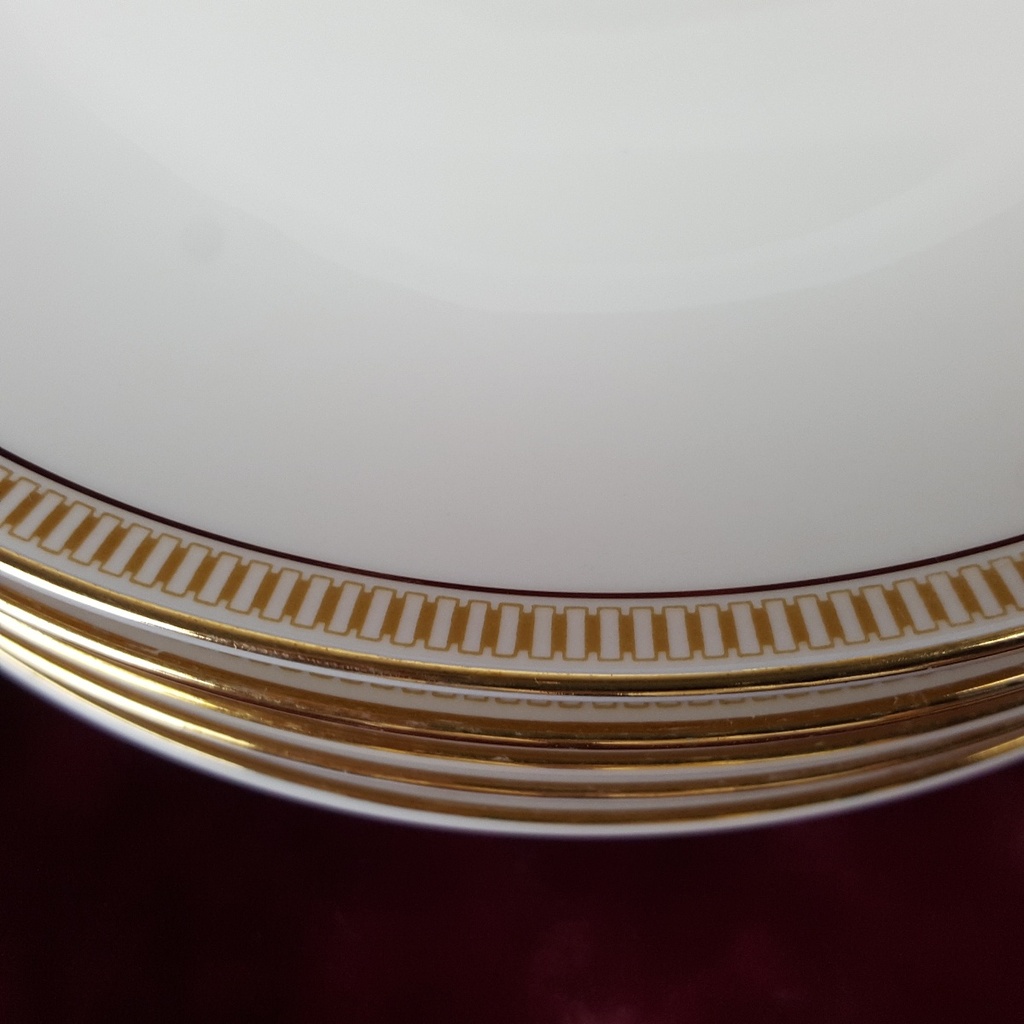 [2119206] 6er Set Kuchenteller Dessertteller Goldrand 19,7 cm Hutschenreuther Golddekor Elfenbein Beige gebraucht - gut Bild 5