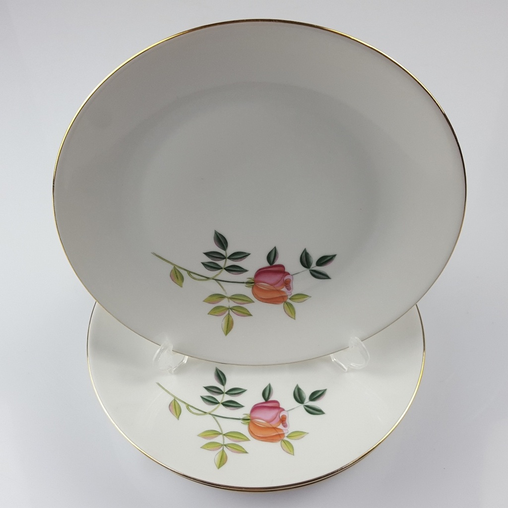 [2119207] 4er Set Kuchenteller Dessertteller Goldrand 19,8 cm Zeh Scherzer Blumendekor Blumen gebraucht - gut Bild 2