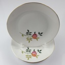 [2119207] 4er Set Kuchenteller Dessertteller Goldrand 19,8 cm Zeh Scherzer Blumendekor Blumen gebraucht - gut Bild 2