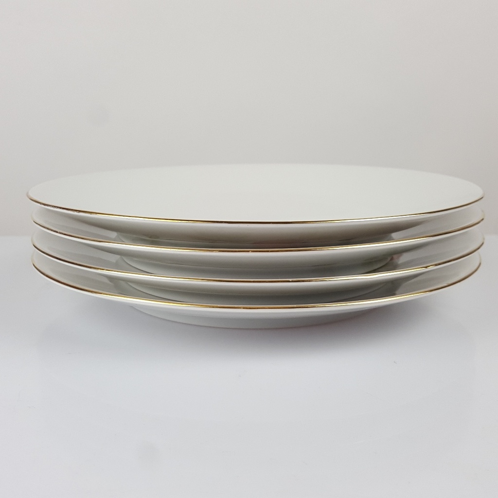 [2119207] 4er Set Kuchenteller Dessertteller Goldrand 19,8 cm Zeh Scherzer Blumendekor Blumen gebraucht - gut Bild 3