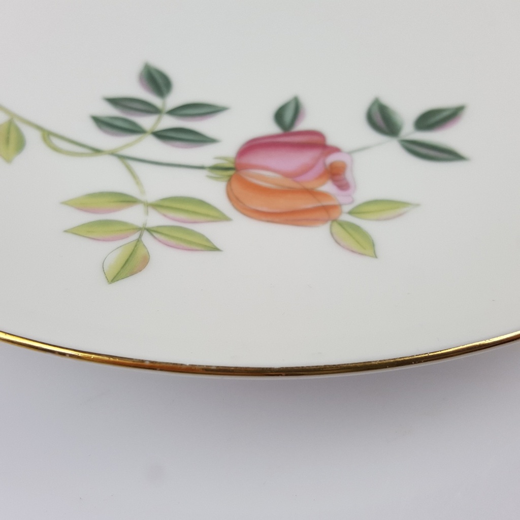 [2119207] 4er Set Kuchenteller Dessertteller Goldrand 19,8 cm Zeh Scherzer Blumendekor Blumen gebraucht - gut Bild 5