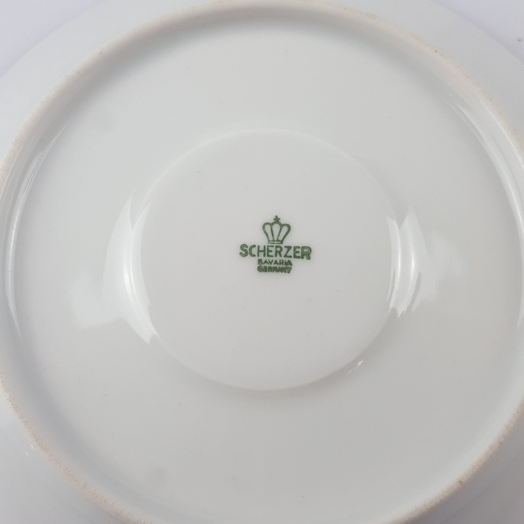 [2119208] 4er Set Untertasse Goldrand 14 cm Zeh Scherzer Blumendekor Blumen gebraucht - gut Bild 6