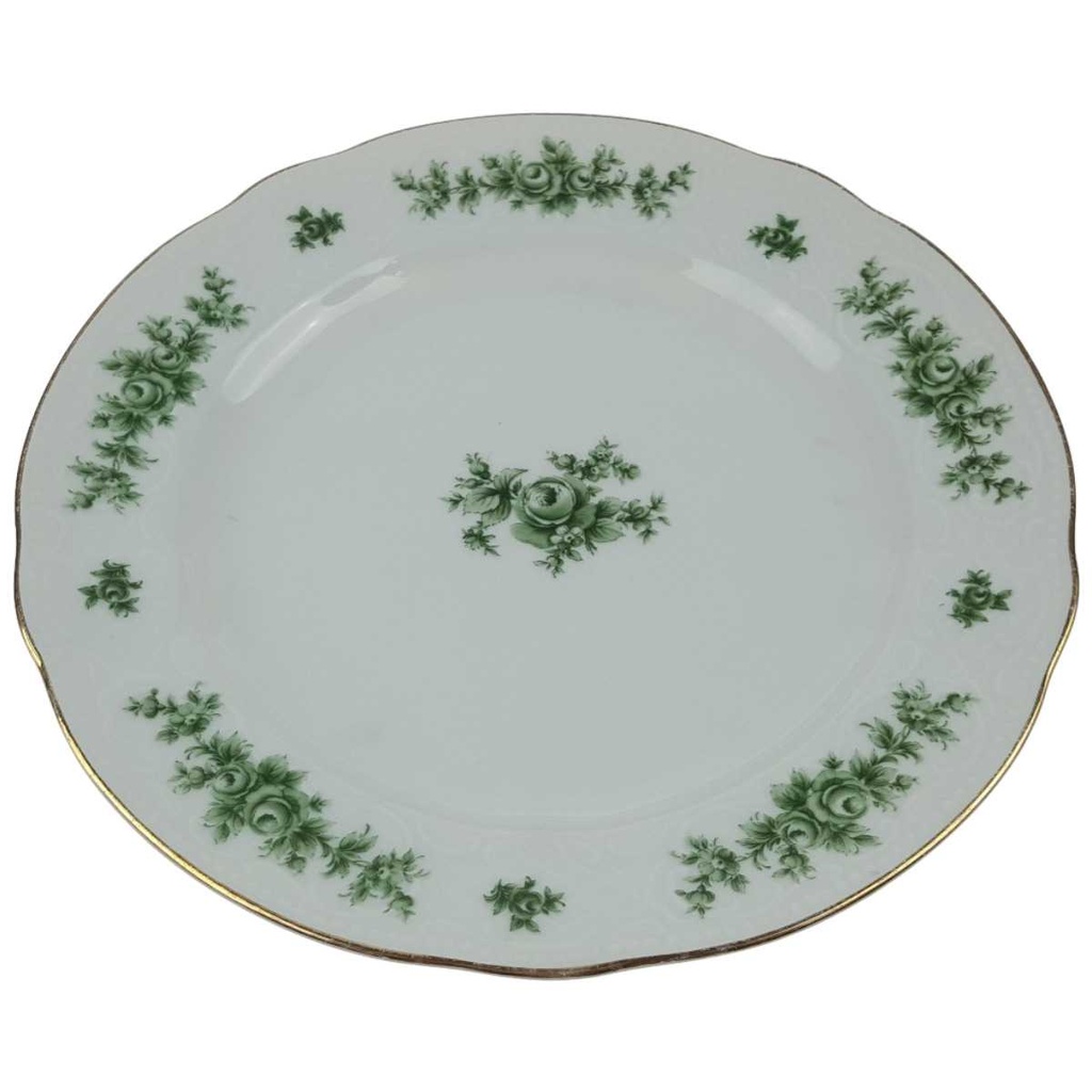 [458166069] Kuchenteller Dessertteller 19,4 cm Seltmann Weiden Wien Grüne Rose gebraucht - gut Bild 2