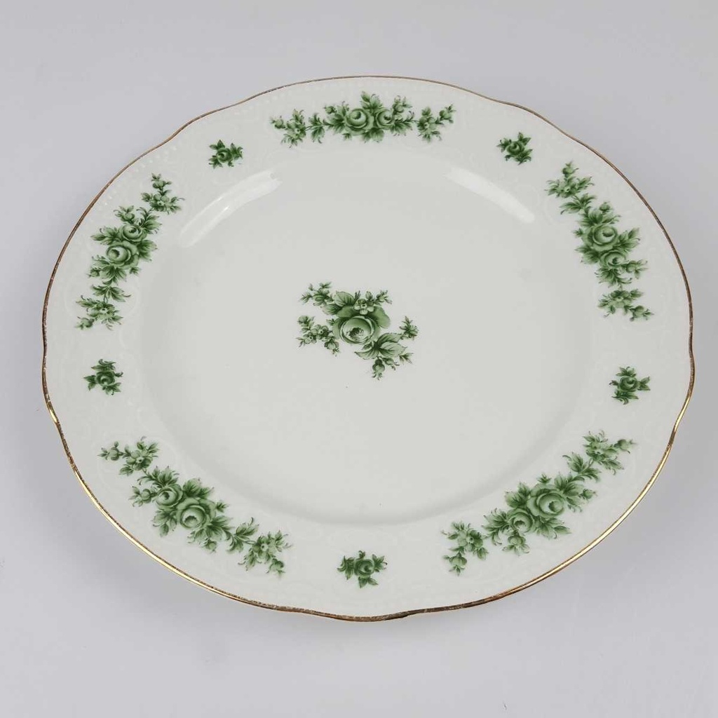 [458166069] Kuchenteller Dessertteller 19,4 cm Seltmann Weiden Wien Grüne Rose gebraucht - gut Bild 3