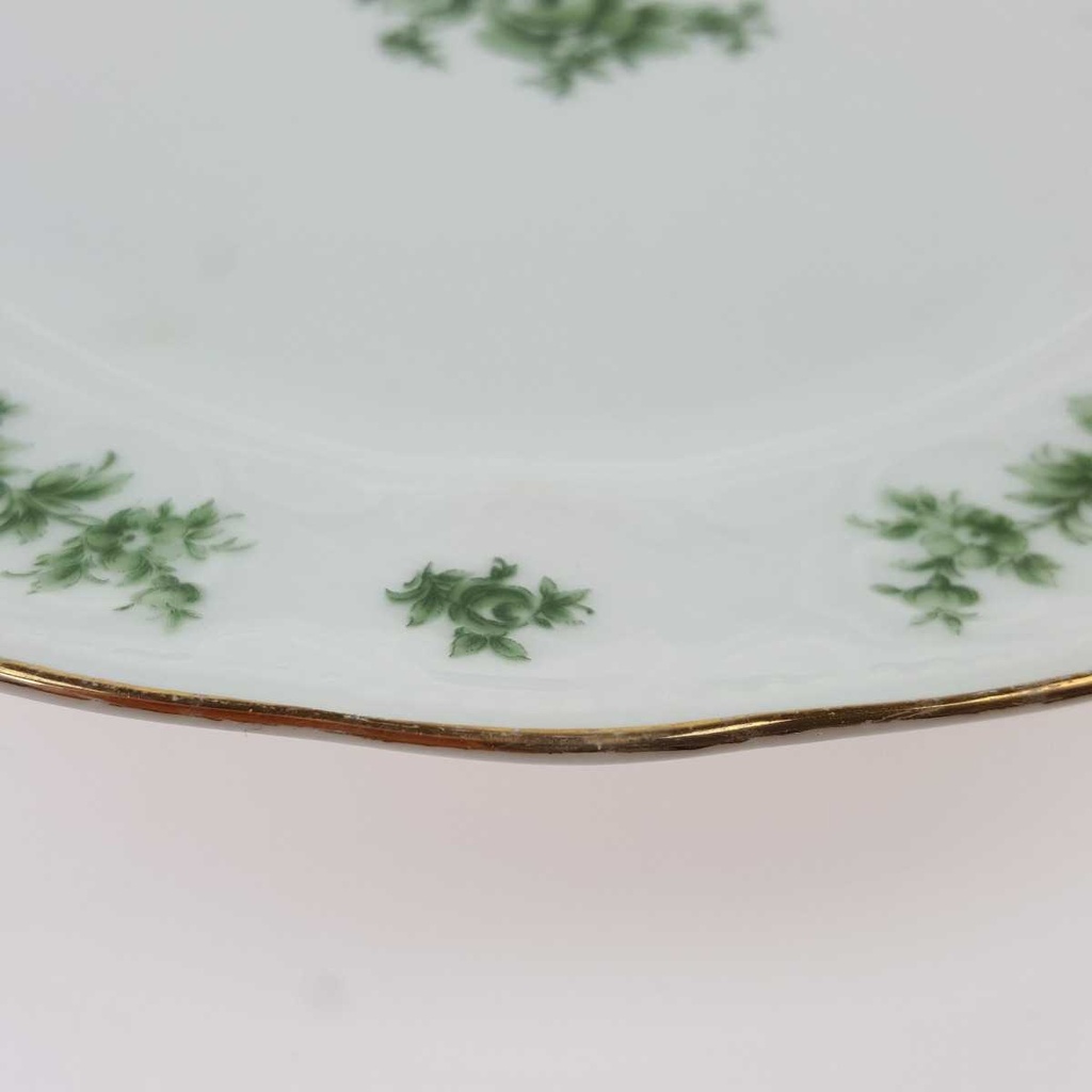 [458166069] Kuchenteller Dessertteller 19,4 cm Seltmann Weiden Wien Grüne Rose gebraucht - gut Bild 6