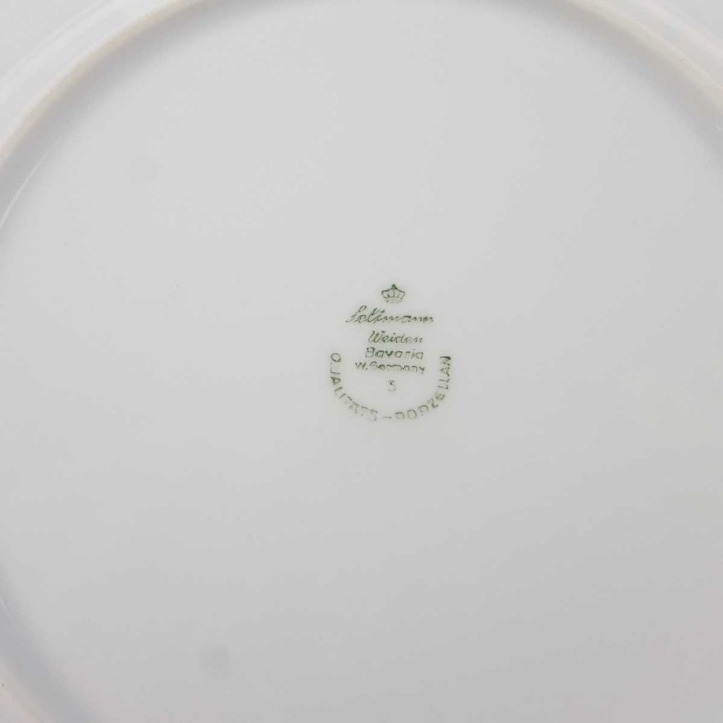 [458166069] Kuchenteller Dessertteller 19,4 cm Seltmann Weiden Wien Grüne Rose gebraucht - gut Bild 7
