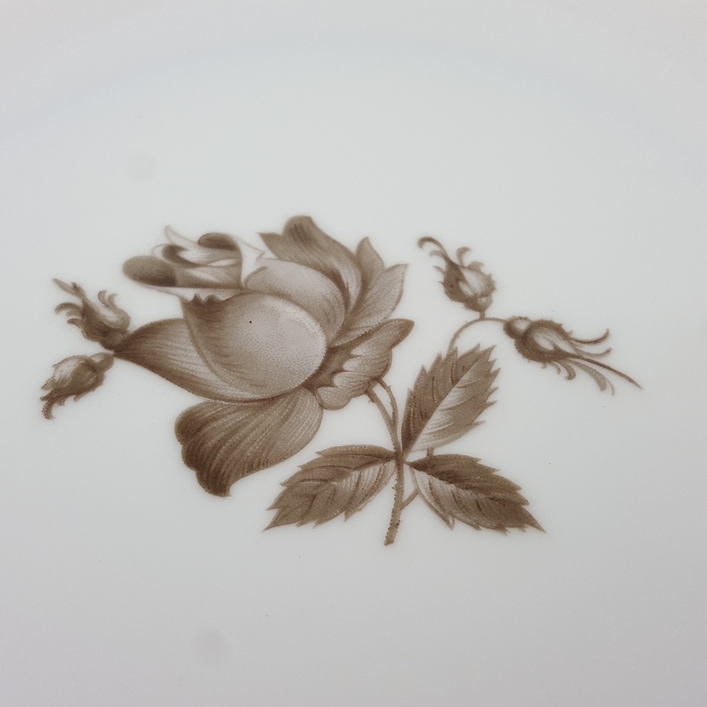 [458166070] Kuchenteller Dessertteller Goldrand 19,5 cm Königl. pr. Tettau Blumendekor grau Blumen gebraucht - gut Bild 3