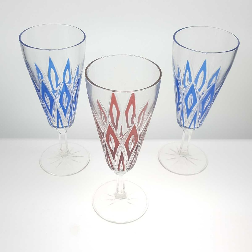[2119221] 3er Set Weinglas Sektglas Sektgläser Proseccogläser Remis France Rot-Blau Bild 2