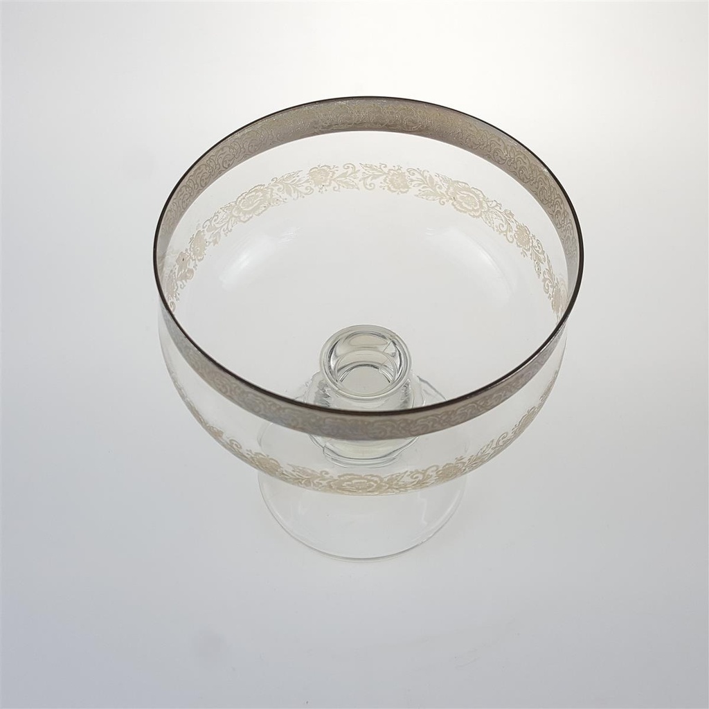 [458166216] Platinrand Silberrand Ätzdekor Glas Sektschale Eisschale Dessertschale Bild 4