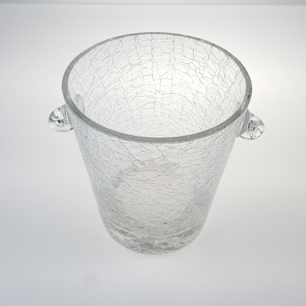 [458166224] Flaschenkühler Eiseimer klein Craquele Krakelee Glas Sprung-Optik Bild 3
