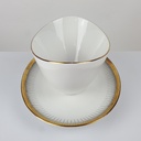 [458166260] Sauciere 1tlg Seltmann Weiden Form 25475 grau gold Dekor gebraucht - gut Bild 2