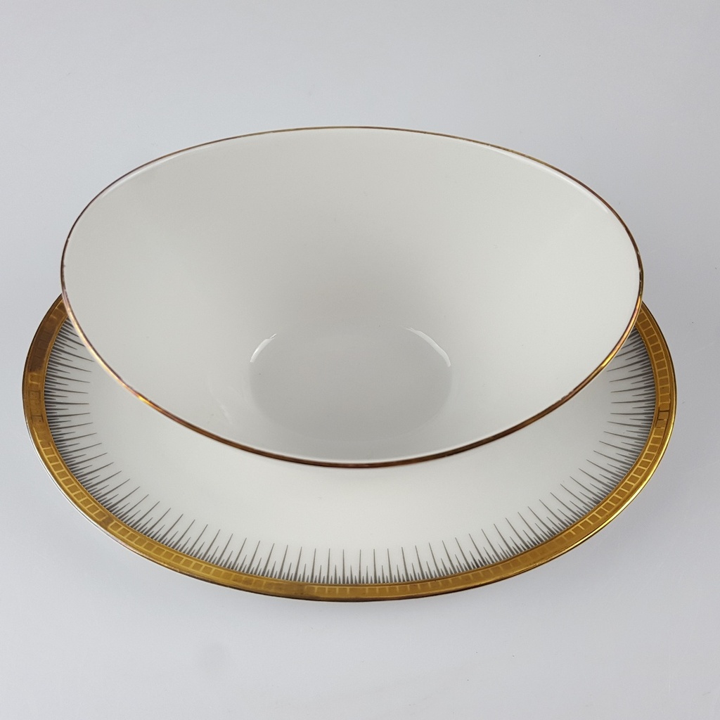 [458166260] Sauciere 1tlg Seltmann Weiden Form 25475 grau gold Dekor gebraucht - gut Bild 3