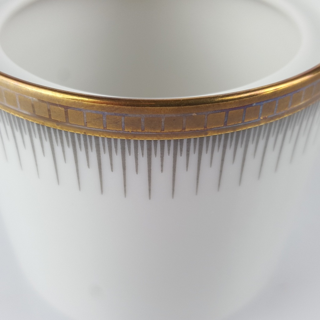 [458166261] Zuckerdose Seltmann Weiden Form 25475 grau gold Dekor gebraucht - gut Bild 3