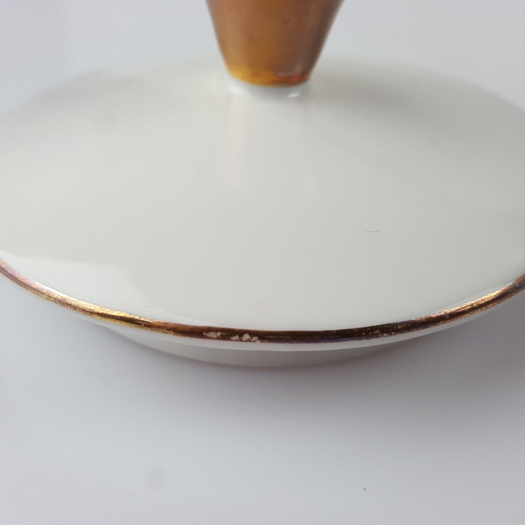 [458166261] Zuckerdose Seltmann Weiden Form 25475 grau gold Dekor gebraucht - gut Bild 4