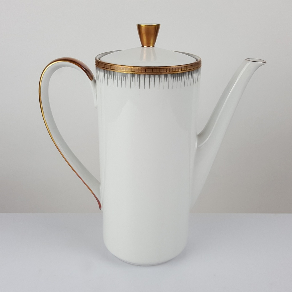 [458166263] Kaffeekanne 1,35 L Seltmann Weiden Form 25475 grau gold Dekor gebraucht - gut Bild 3