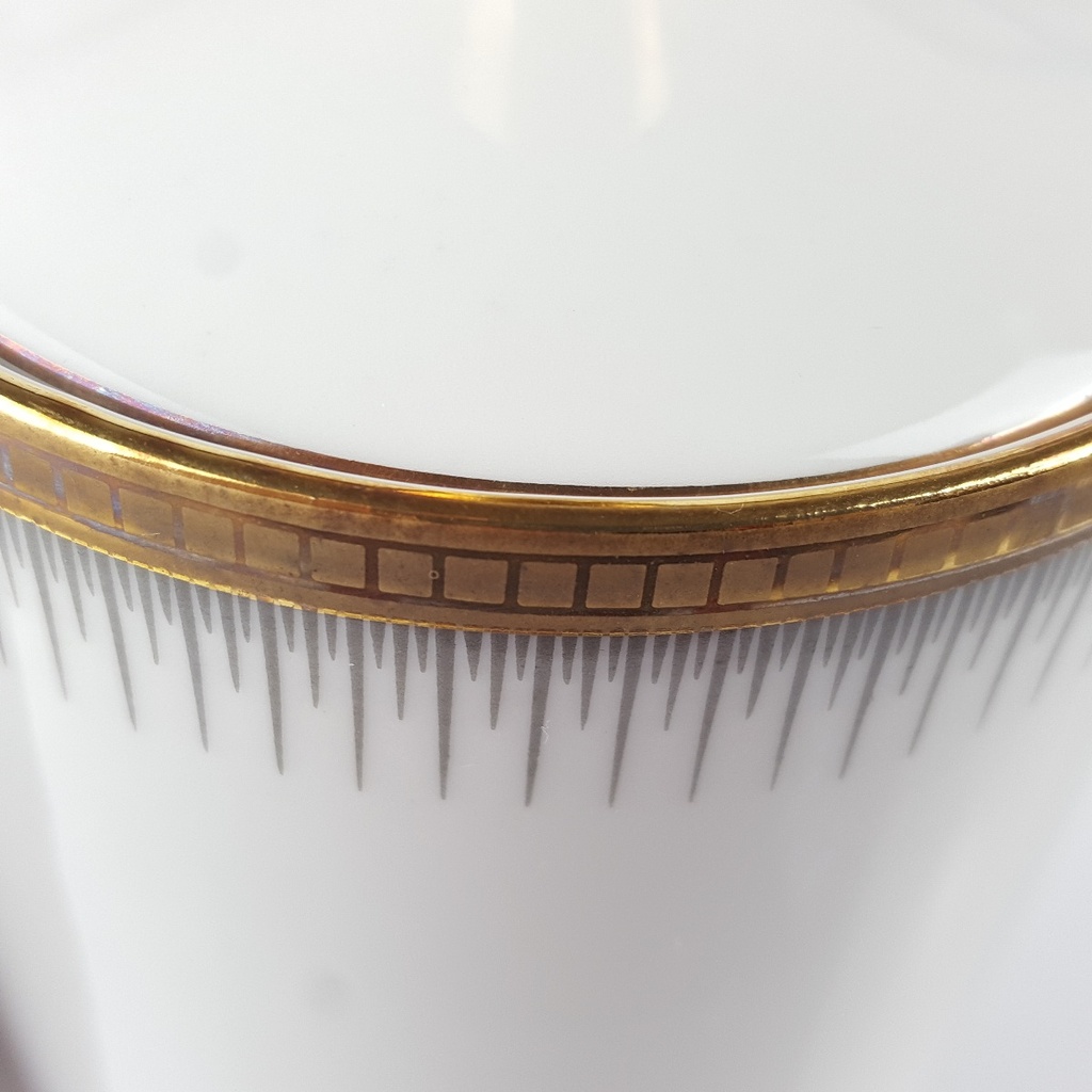 [458166263] Kaffeekanne 1,35 L Seltmann Weiden Form 25475 grau gold Dekor gebraucht - gut Bild 6