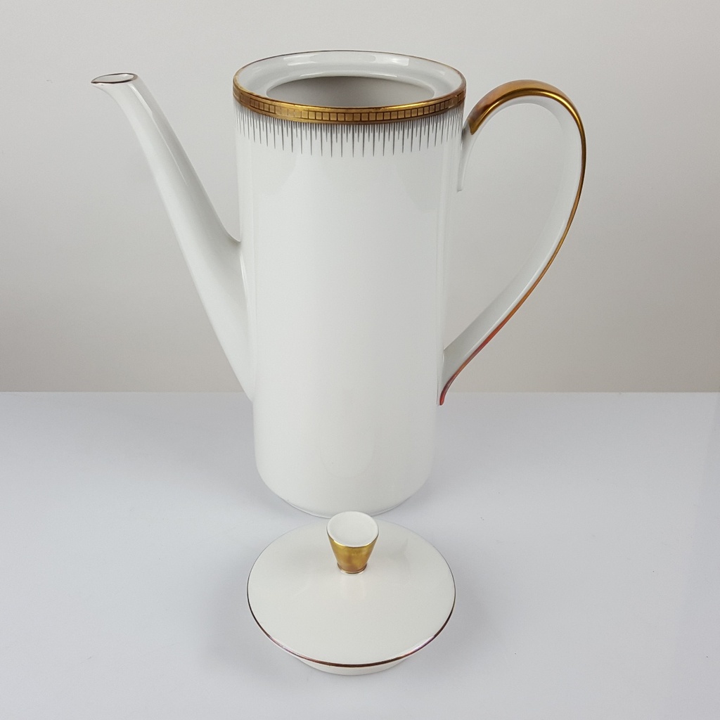 [458166263] Kaffeekanne 1,35 L Seltmann Weiden Form 25475 grau gold Dekor gebraucht - gut Bild 9