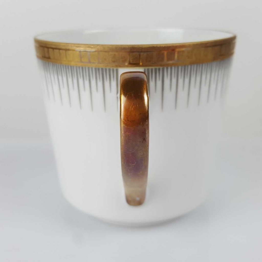 [458166264] Kaffeetasse Seltmann Weiden Form 25475 grau gold Dekor gebraucht - gut Bild 4