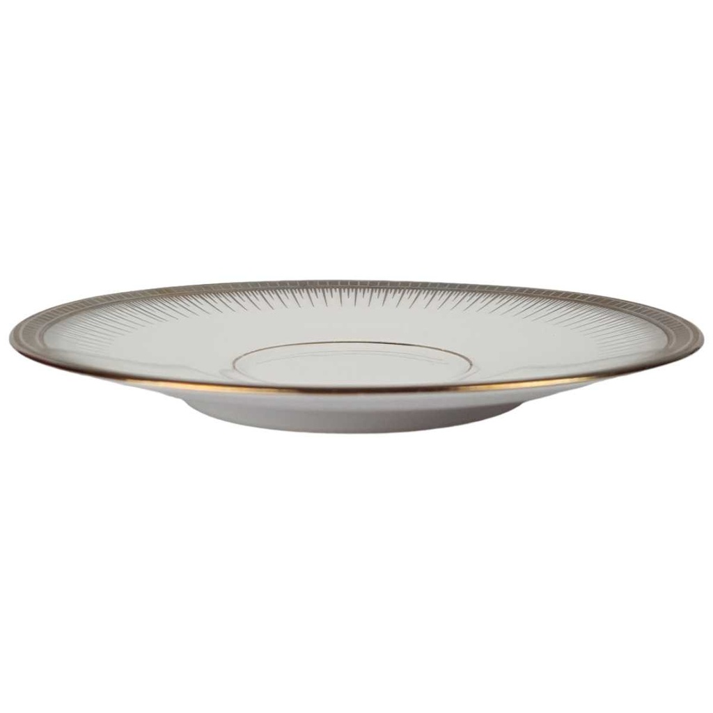 [458166266] Untertasse für Kaffee 14,4 cm Seltmann Weiden Form 25475 grau gold Dekor gebraucht - akzeptabel Bild 2