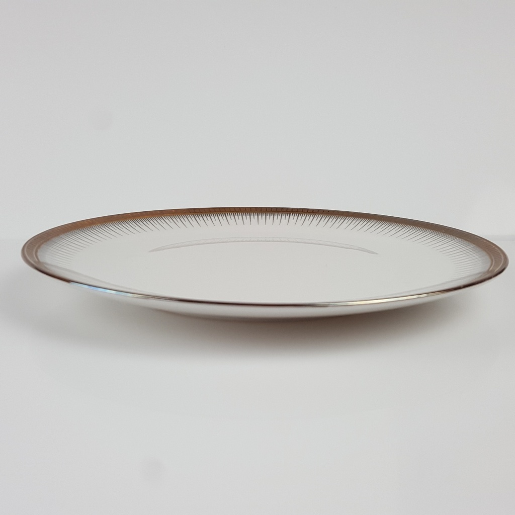 [458166270] Kuchenteller Dessertteller 19,3 cm Seltmann Weiden Form 25475 grau gold Dekor gebraucht - gut Bild 4
