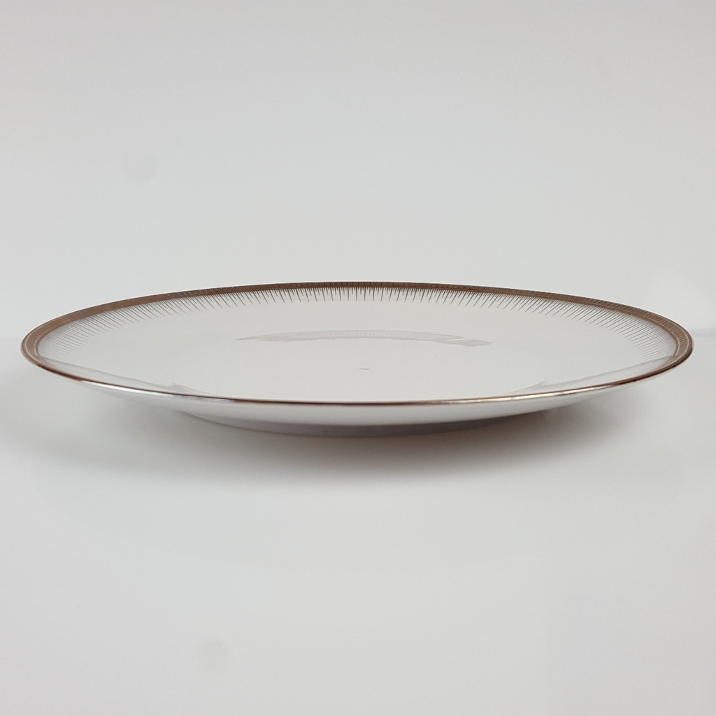 [458166272] Tortenplatte Seltmann Weiden Form 25475 grau gold Dekor gebraucht - gut Bild 3