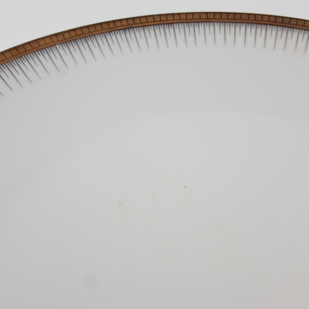 [458166272] Tortenplatte Seltmann Weiden Form 25475 grau gold Dekor gebraucht - gut Bild 4