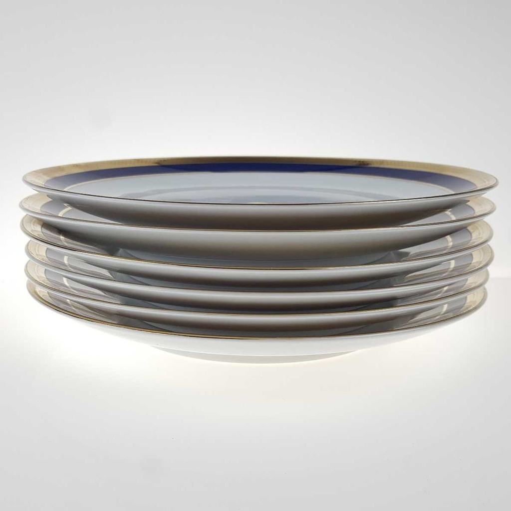 [2119226] 6er Set Kuchenteller 19,5 cm Winterling Kirchenlamitz Echt Kobalt Scharffeuer gebraucht - gut Bild 3