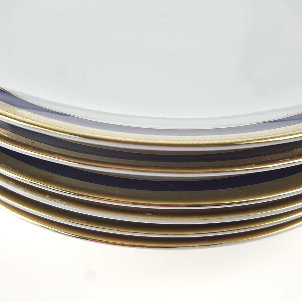 [2119226] 6er Set Kuchenteller 19,5 cm Winterling Kirchenlamitz Echt Kobalt Scharffeuer gebraucht - gut Bild 4
