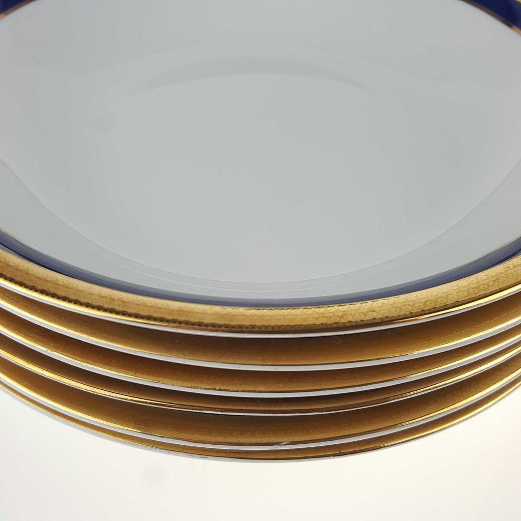 [2119227] 6er Set Suppenteller 22 cm Winterling Kirchenlamitz Echt Kobalt Scharffeuer gebraucht - gut Bild 4