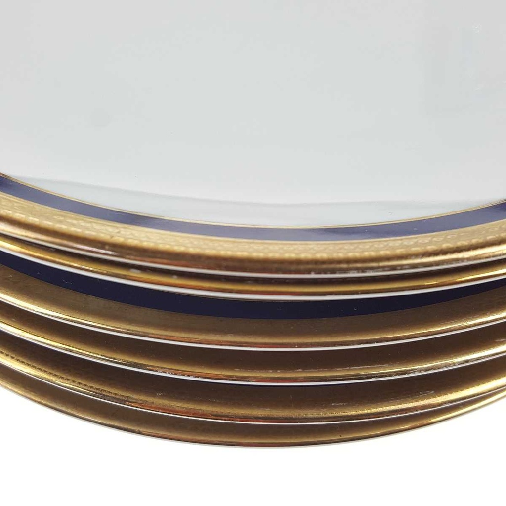 [2119228] 6er Set Speiseteller Essteller 24,2 cm Winterling Kirchenlamitz Echt Kobalt Scharffeuer gebraucht - gut Bild 4