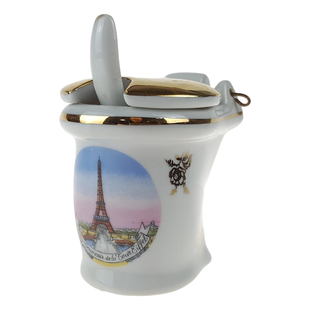 [458166283] Senftopf mit Löffel Limoges France gebraucht - gut Bild 2