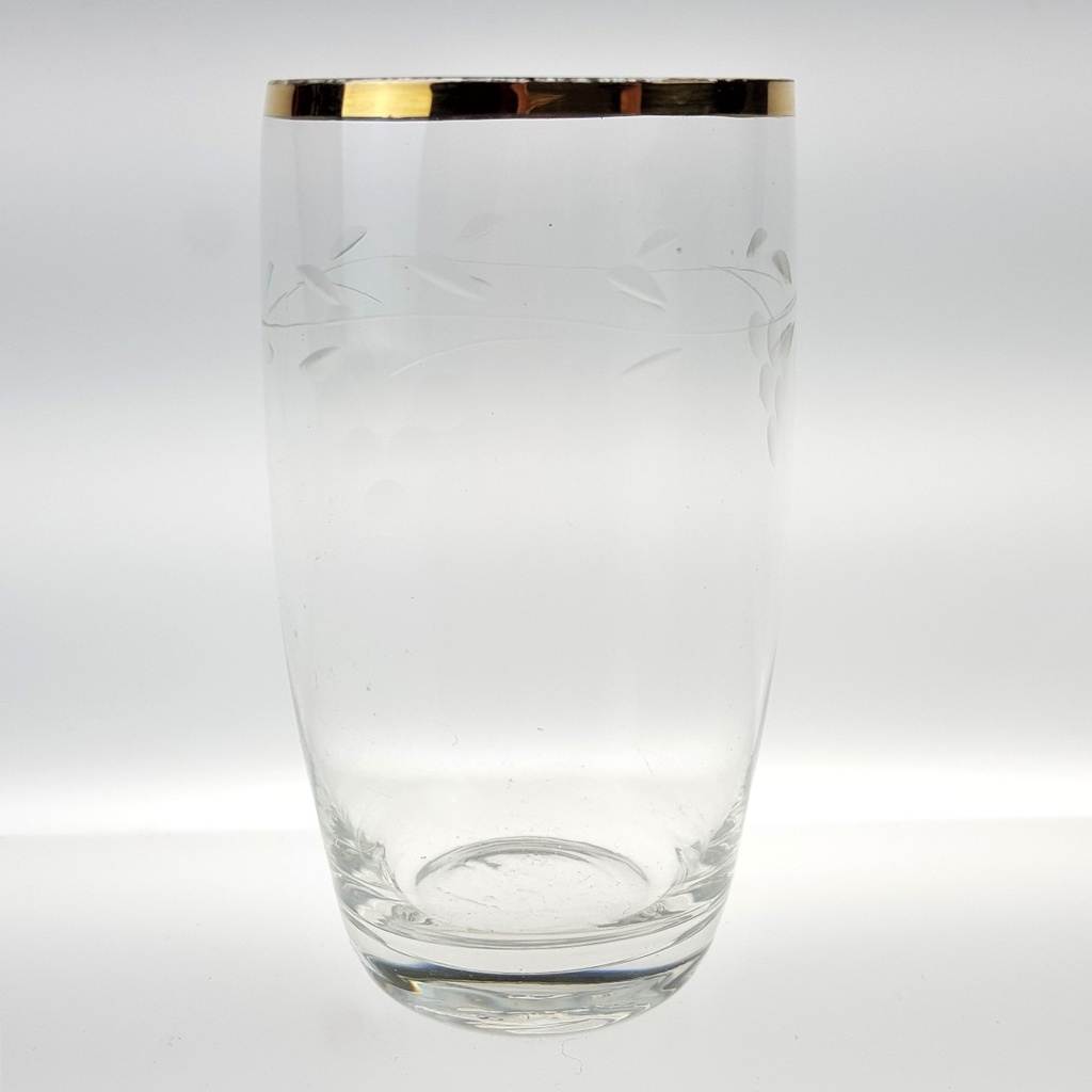 [458166284] Weinglas 10 cm Goldrand 5 mm Transparent gebraucht - gut Bild 2