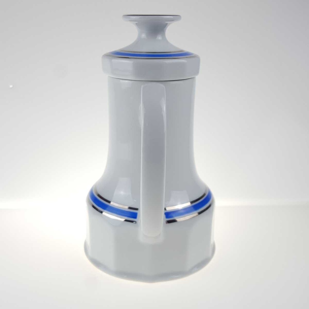 [458166290] Kaffeekanne 1,05 L Seltmann Weiden Vohenstrauß Platinrand blau gebraucht - gut Bild 3