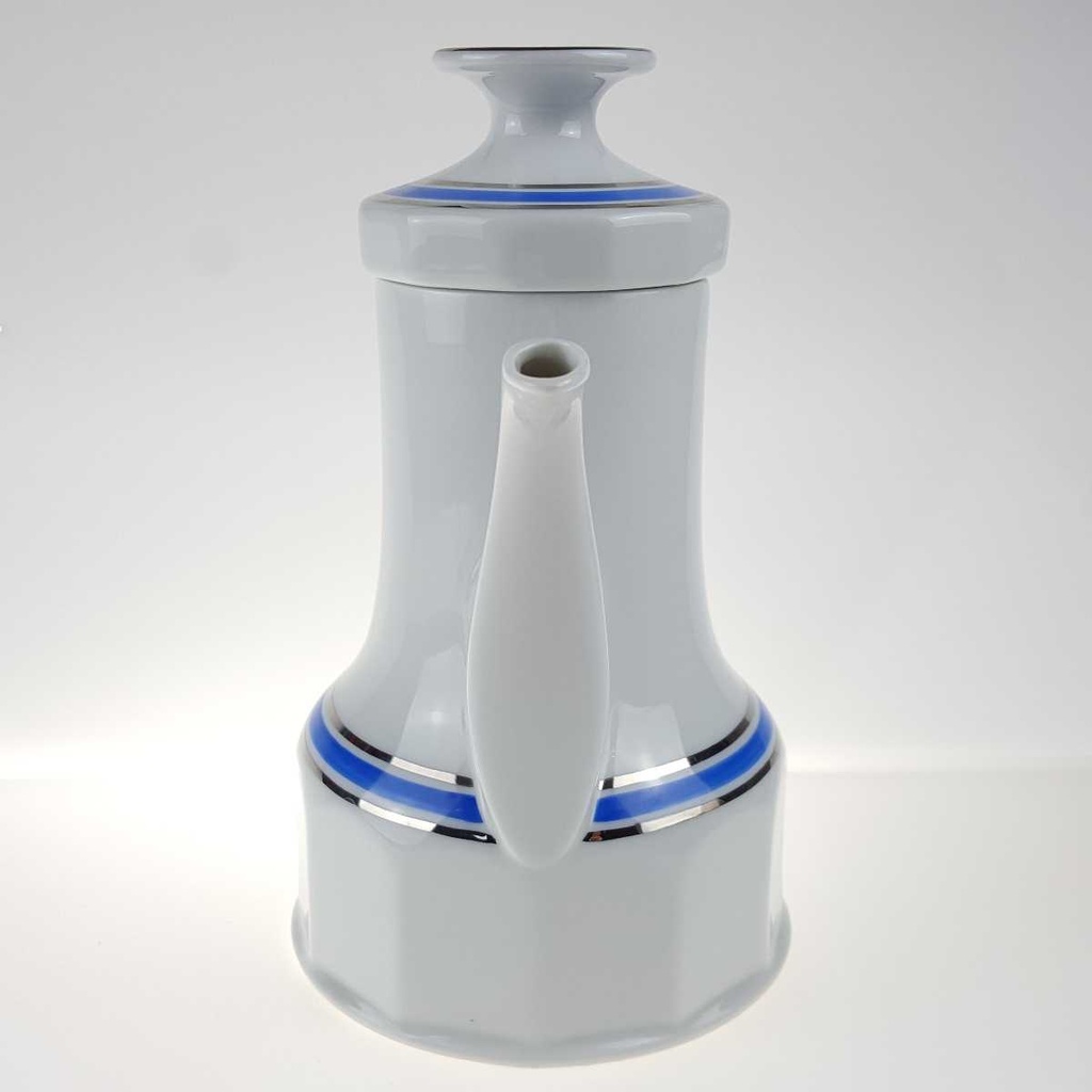 [458166290] Kaffeekanne 1,05 L Seltmann Weiden Vohenstrauß Platinrand blau gebraucht - gut Bild 4