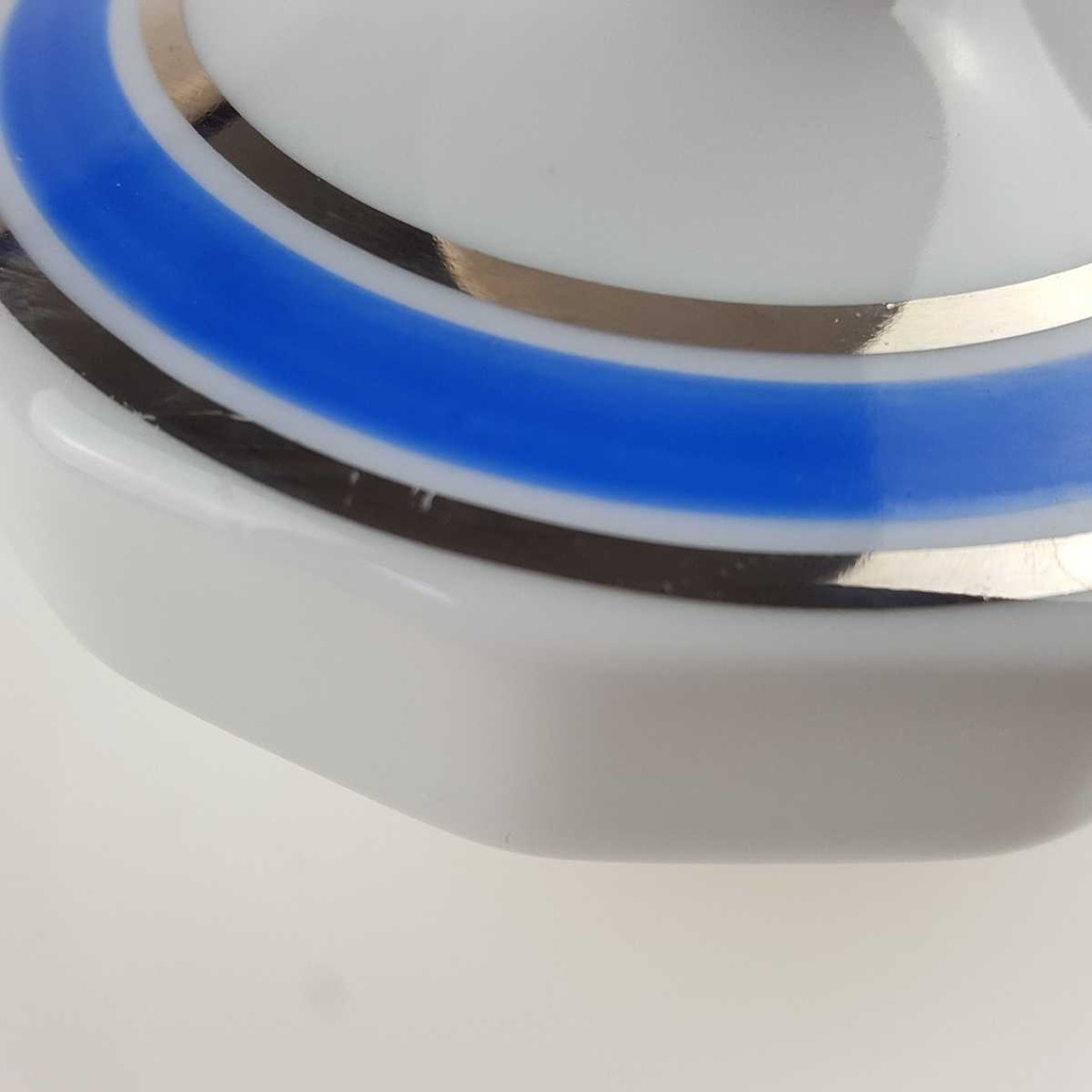 [458166290] Kaffeekanne 1,05 L Seltmann Weiden Vohenstrauß Platinrand blau gebraucht - gut Bild 6