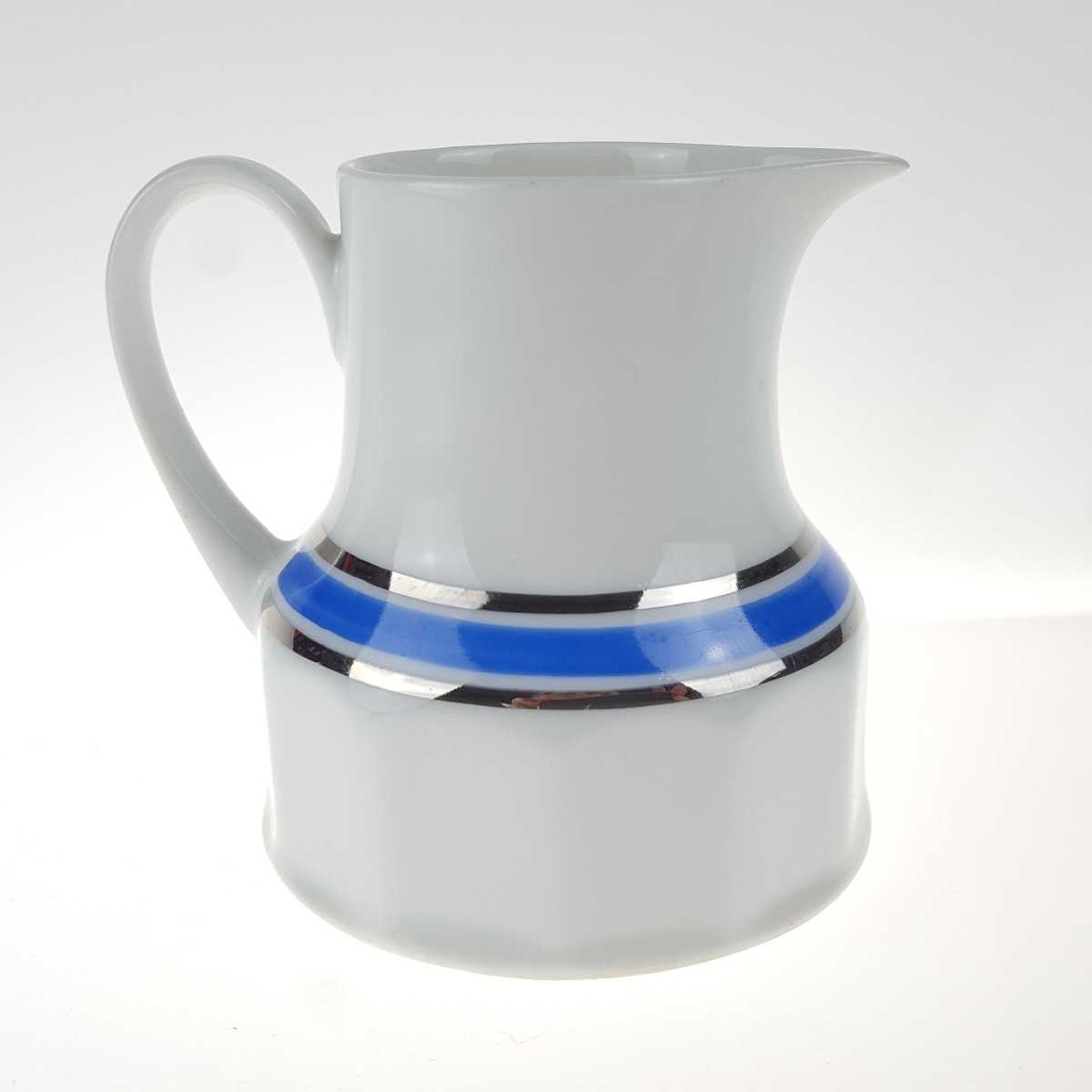 [458166296] Milchkännchen 0,19 L Seltmann Weiden Vohenstrauß Platinrand blau gebraucht - gut Bild 3