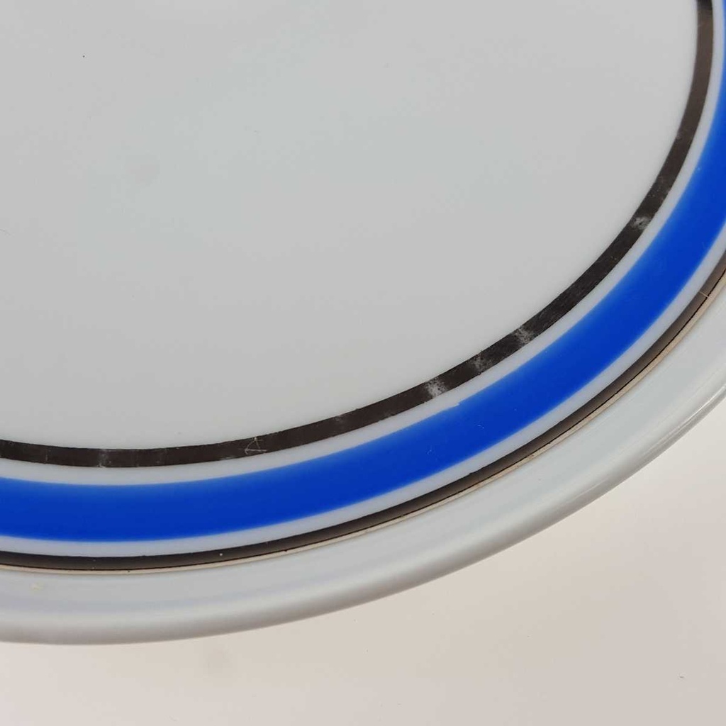 [458166298] Kuchenteller Dessertteller 18,9 cm Seltmann Weiden Vohenstrauß Platinrand blau gebraucht - gut Bild 3