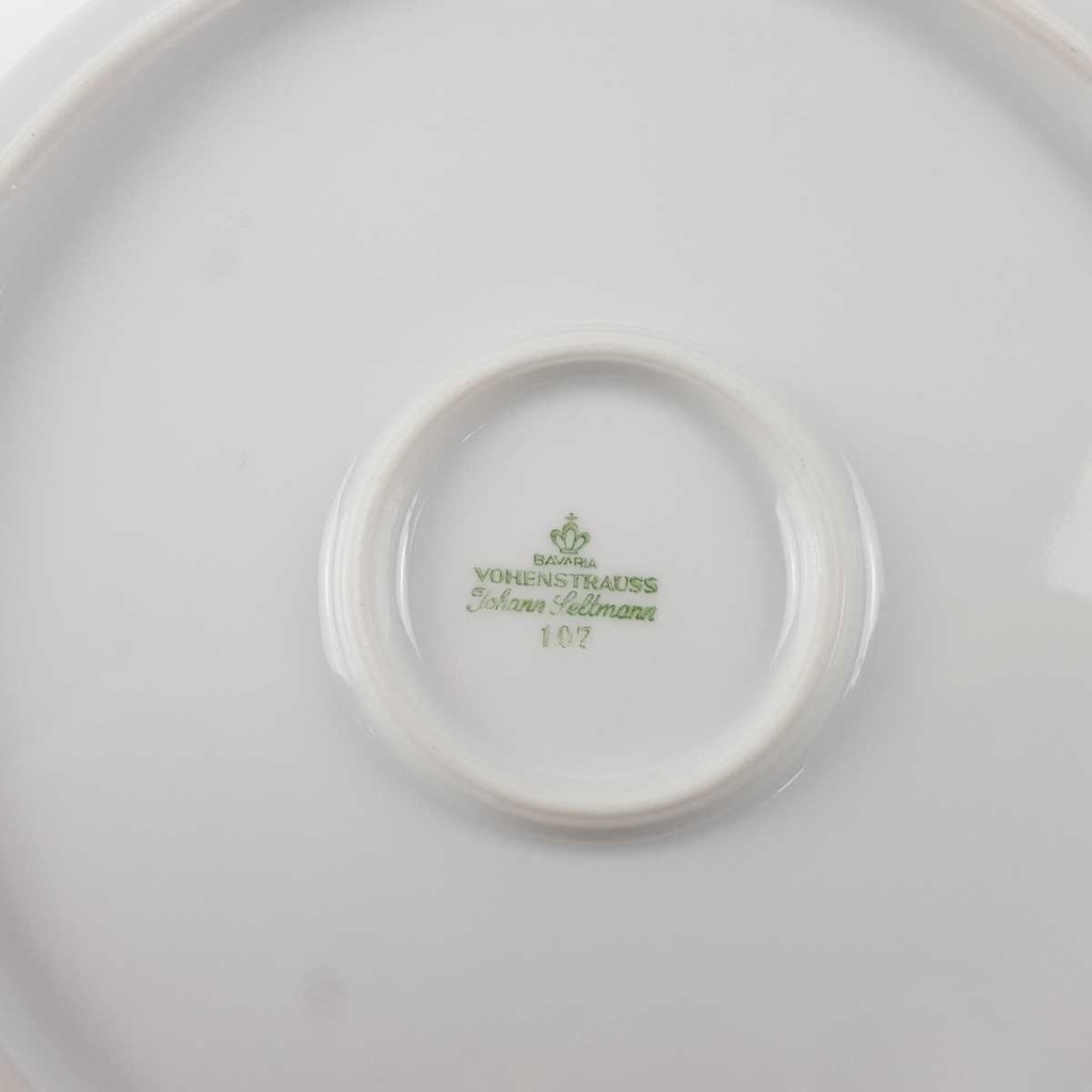 [458166298] Kuchenteller Dessertteller 18,9 cm Seltmann Weiden Vohenstrauß Platinrand blau gebraucht - gut Bild 5