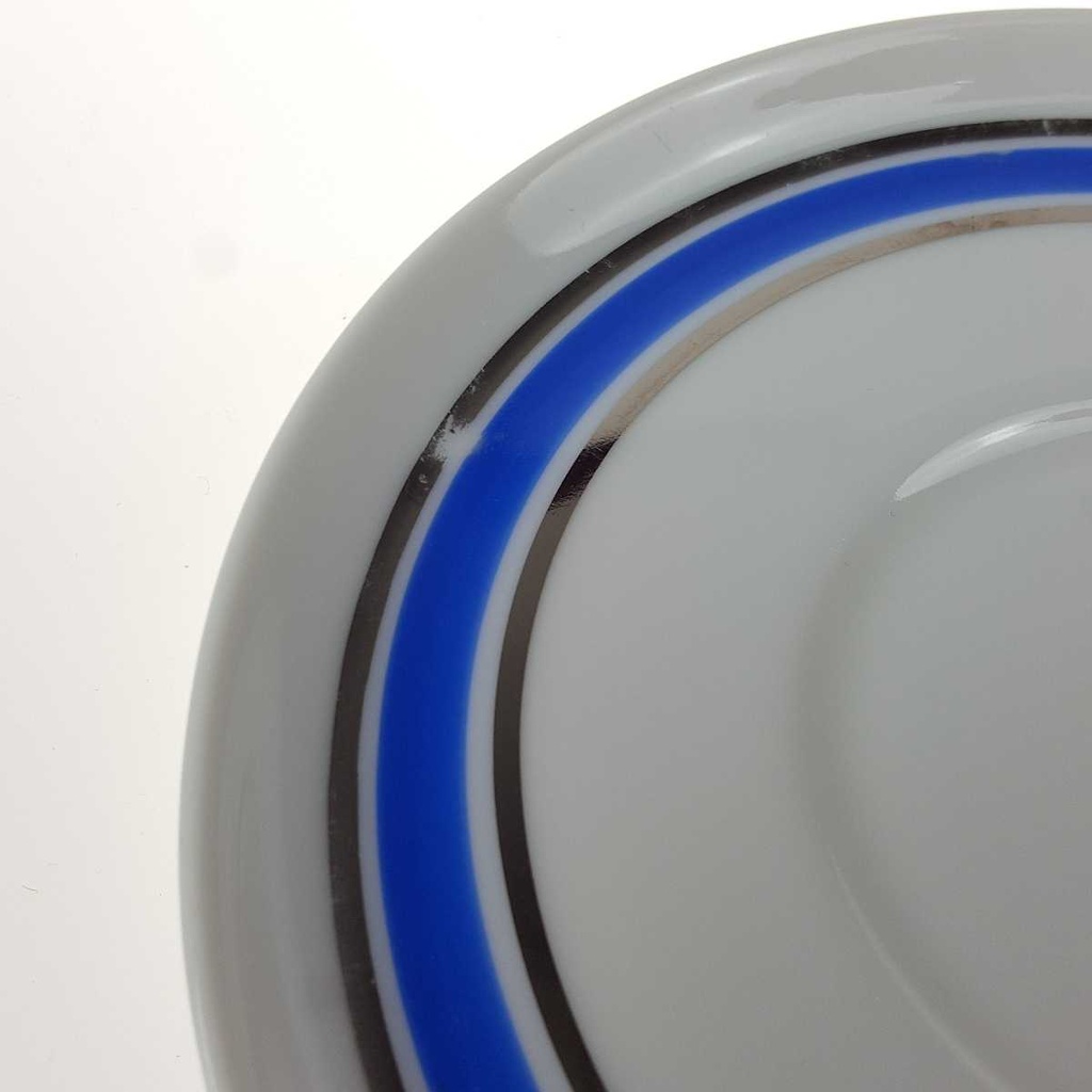[458166299] Untertasse für Kaffee 14,9 cm Seltmann Weiden Vohenstrauß Platinrand blau gebraucht - gut Bild 3