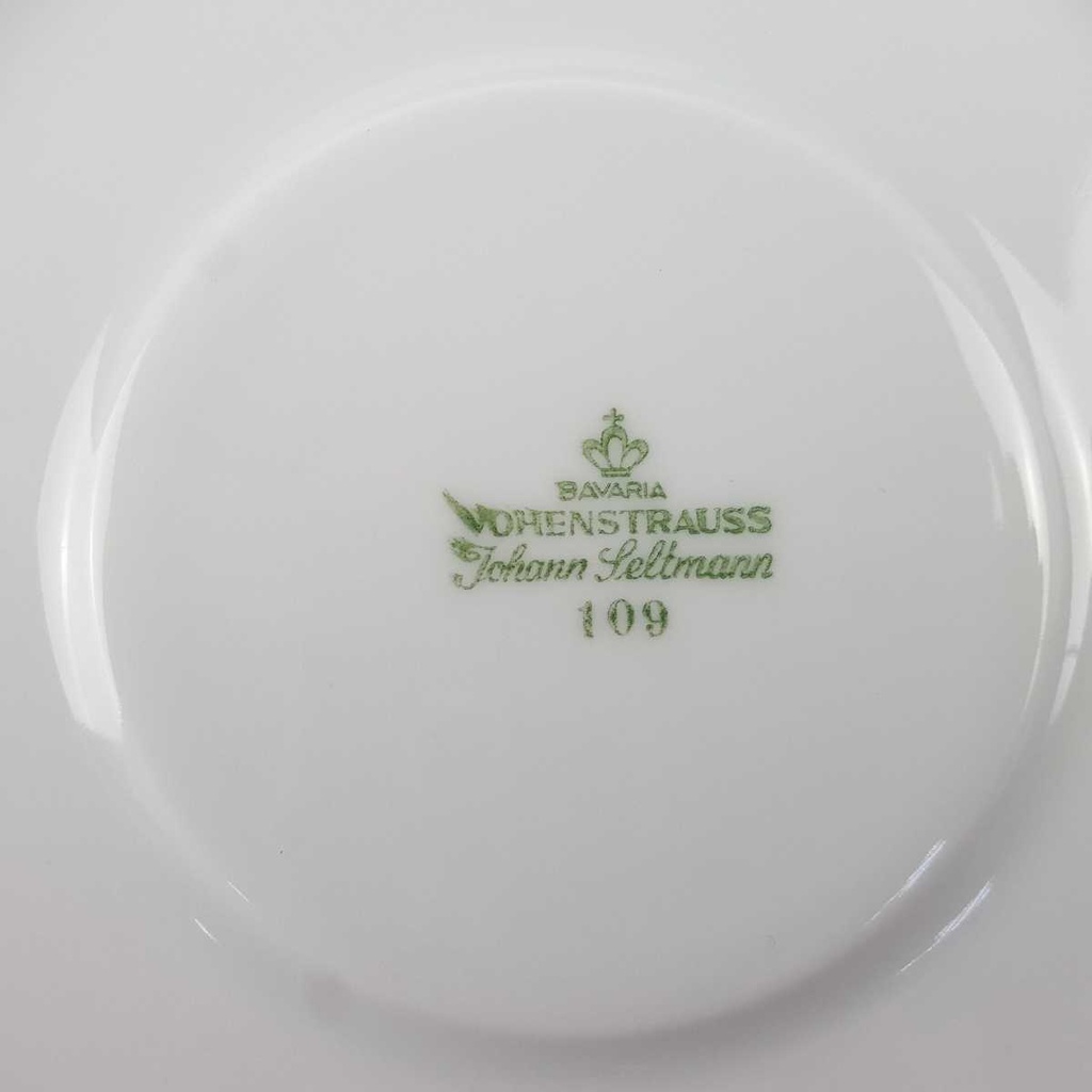 [458166299] Untertasse für Kaffee 14,9 cm Seltmann Weiden Vohenstrauß Platinrand blau gebraucht - gut Bild 5