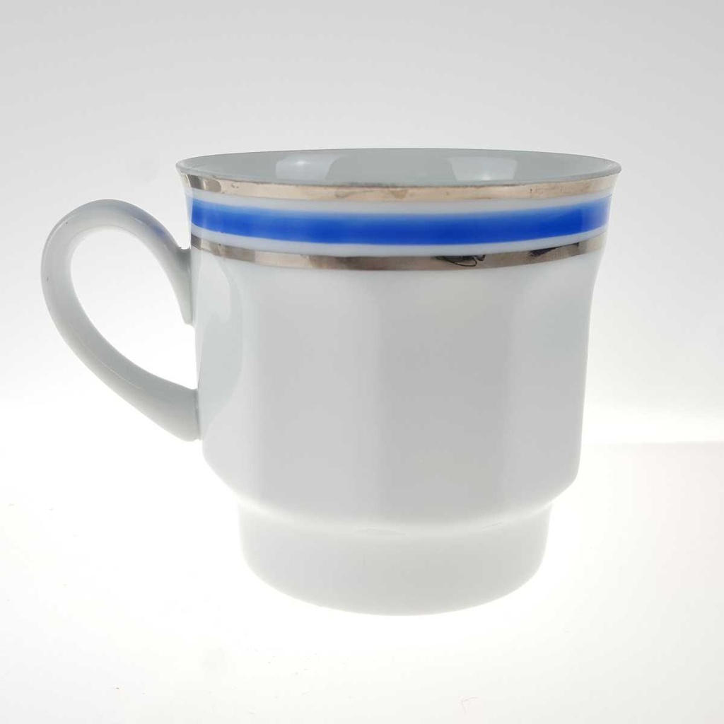 [458166300] Kaffeetasse 0,19 L Seltmann Weiden Vohenstrauß Platinrand blau gebraucht - gut Bild 3